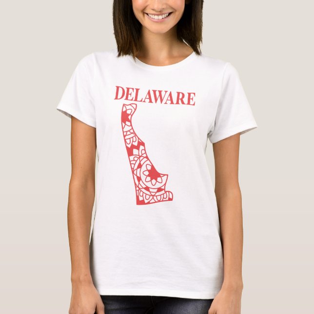 Delaware Staat mandala map, Made in Delaware T-Shirt (Vorderseite)
