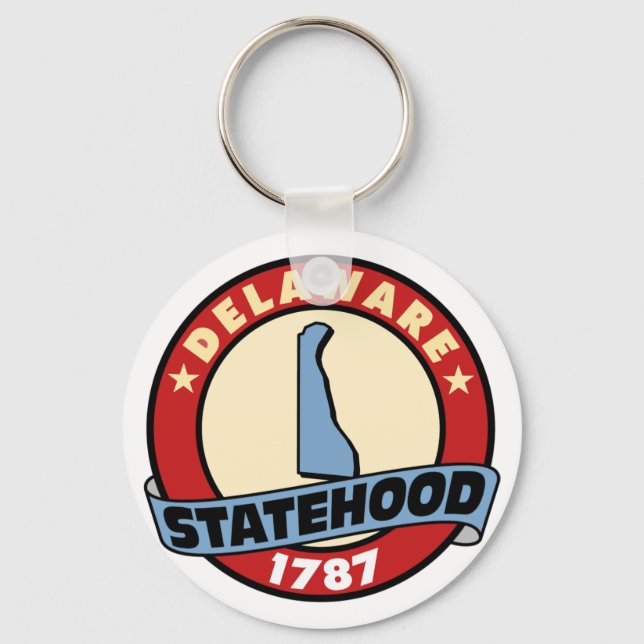 Delaware Staatehood Geschenke und T-Shirts Schlüsselanhänger (Vorderseite)