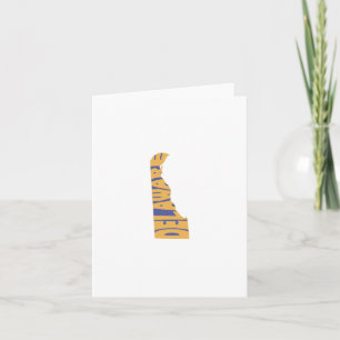 Delaware Staaten name Word Art Yellow Note Karte