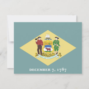Delaware Staatsflagge Die Erste Staats-Wappen  Postkarte