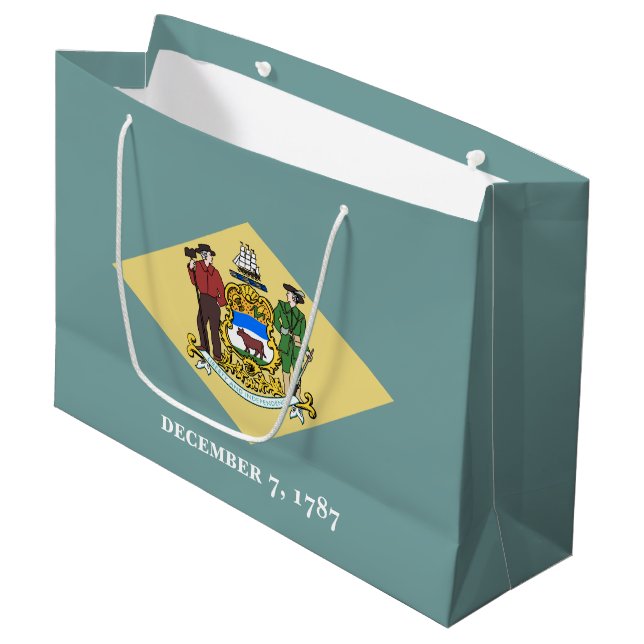 Delaware-Staatsflagge Große Geschenktüte (Vorderseite Schrägansicht)
