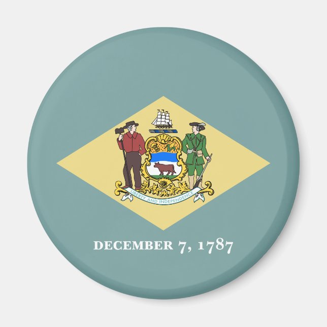 Delaware Staatsflagge Magnet (Vorne)