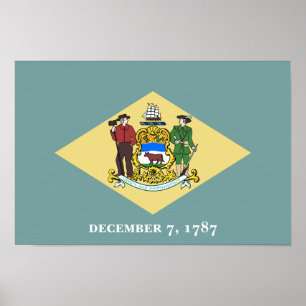 Delaware-Staatsflagge Poster
