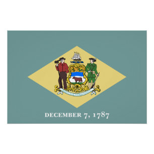 Delaware-Staatsflagge Poster