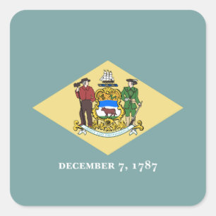 Delaware Staatsflagge Quadratischer Aufkleber