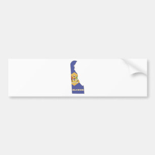 Delaware-Staatsflagge und -Karte Autoaufkleber