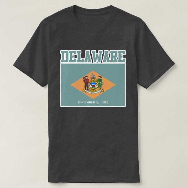 Delaware State Flag T - Shirt (Design vorne)