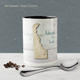 Delaware State Outline Rustic Wood Mug Tasse