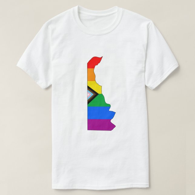 Delaware State Pride LGBTQ Progress Pride T-Shirt (Design vorne)
