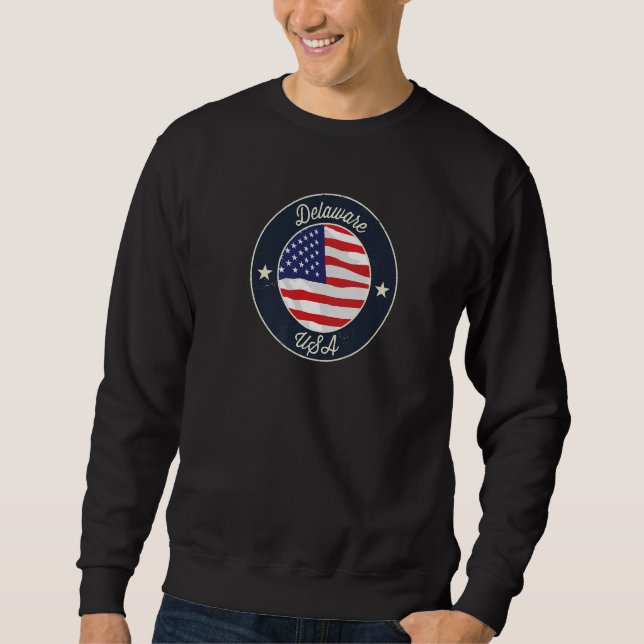 Delaware State Souvenir Retro Graphic Premium Sweatshirt (Vorderseite)