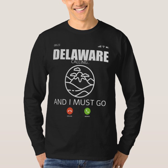 Delaware State Travel Camp Adventure Hiking Backpa T-Shirt (Vorderseite)