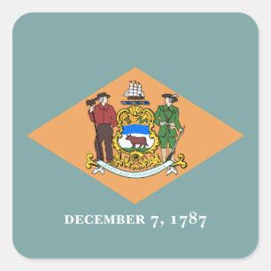 Delaware The Diamond US-Staatsflagge Quadratischer Aufkleber