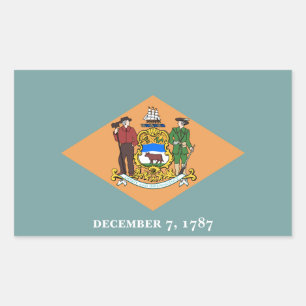 Delaware The Diamond US-Staatsflagge Rechteckiger Aufkleber