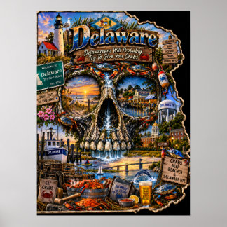 Delaware-Totenkopf-Kunstposter - State of Mind Poster