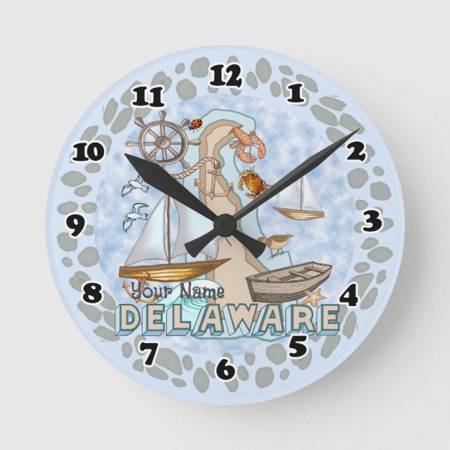 Delaware-Uhr Runde Wanduhr (Vorderseite)
