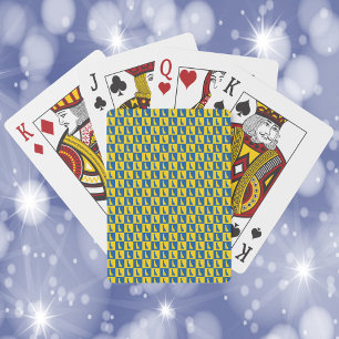 Delaware Umriss Blau und Gold Schachbrettmuster Spielkarten