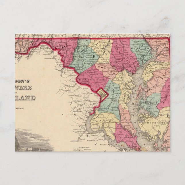 Delaware und Maryland Postkarte (Vorderseite)