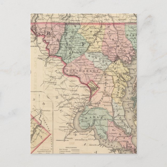 Delaware und Maryland Postkarte (Vorderseite)