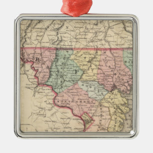 Delaware und Maryland Silbernes Ornament