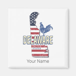 Delaware United Staaten Retro Staat Map Vintag USA Magnet