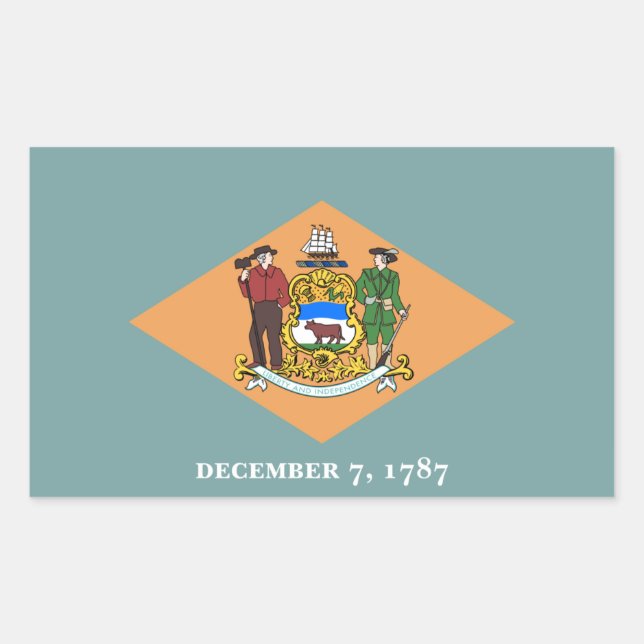 Delaware, US-Staatsflagge der Diamond Rechteckiger Aufkleber (Vorderseite)
