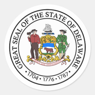 Delaware, USA Runder Aufkleber
