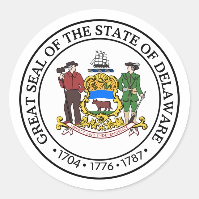 Delaware, USA Runder Aufkleber (Vorderseite)