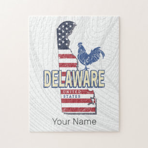 Delaware Vereinigte Staaten Retro-Staatskarte Vint