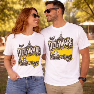 Delaware Vintage State Grafik T-Shirt