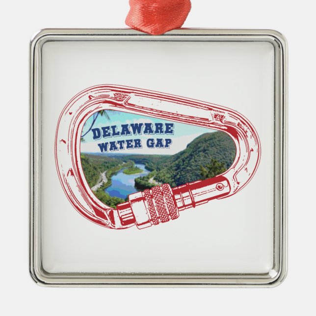 Delaware Water Gap Climbing Carabiner Ornament Aus Metall (Vorne)
