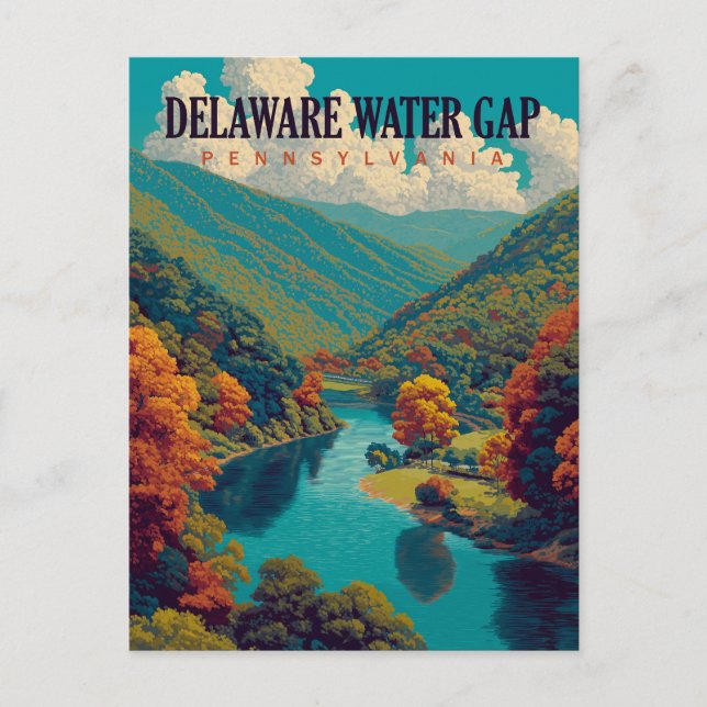 Delaware Water Gap Vintage Travel Postkarte (Vorderseite)