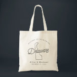 Delaware Wedding Welcome Tote Bag Tragetasche<br><div class="desc">Diese Tasche von Delaware ist ideal,  um die Gäste der Stadt zu Ihrer Hochzeit zu empfangen! Packen Sie es mit lokalen Goodies für ein extra lustiges Willkommenspaket.</div>