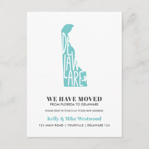 DELAWARE Wir haben neue Adresse Neue Zuhause versc Postkarte