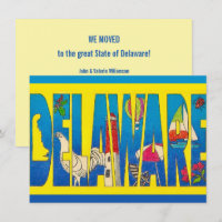 Delaware Yellow Postcard Umzugsankündigung