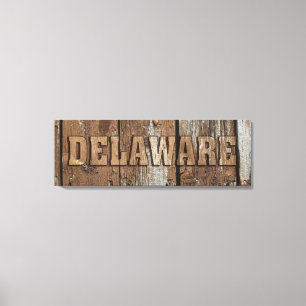 Delaware-Zeichen für rustikale Leinwand