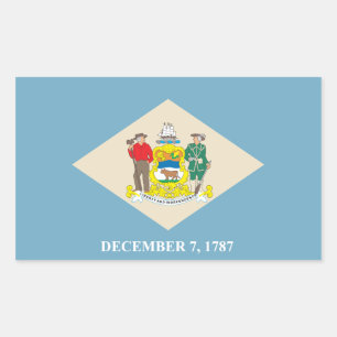 Delaware-Zeichen Rechteckiger Aufkleber