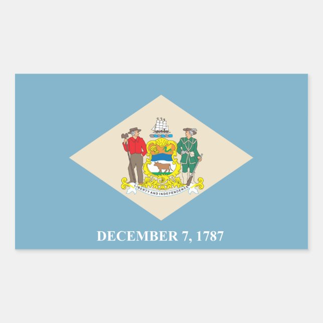 Delaware-Zeichen Rechteckiger Aufkleber (Vorderseite)