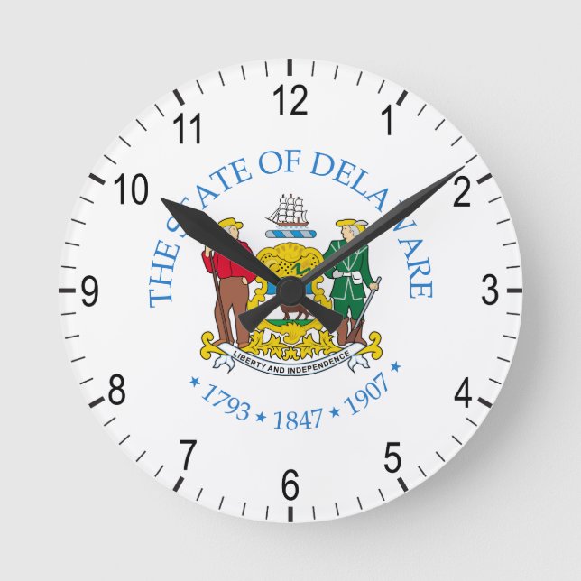 Delaware-Zeichen Runde Wanduhr (Vorderseite)