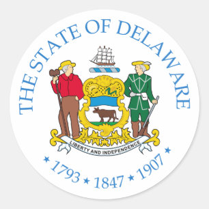 Delaware-Zeichen Runder Aufkleber