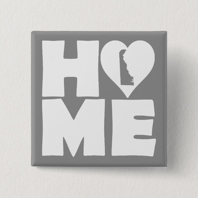 Delaware Zuhause Heart Staat Button Abzeichen Butt (Vorderseite)