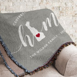 Delaware Zuhause Staat Personalisiert Rustikal Decke<br><div class="desc">Zeigen Sie Zuhause-Staatsstolz mit dieser niedlichen rustikalen grauen Werftdecke mit "Zuhause" in weißer Kalligraphie-Schrift mit einer Silhouette des Staat von Delaware, stehend für den Buchstaben "O". Eine rote Herzanzeige in der Staat-Karte vervollständigt das Design; Sie können die Herzposition in Ihrer Zuhause-Stadt ändern, indem Sie das Design-Tool öffnen und die Herzform...</div>