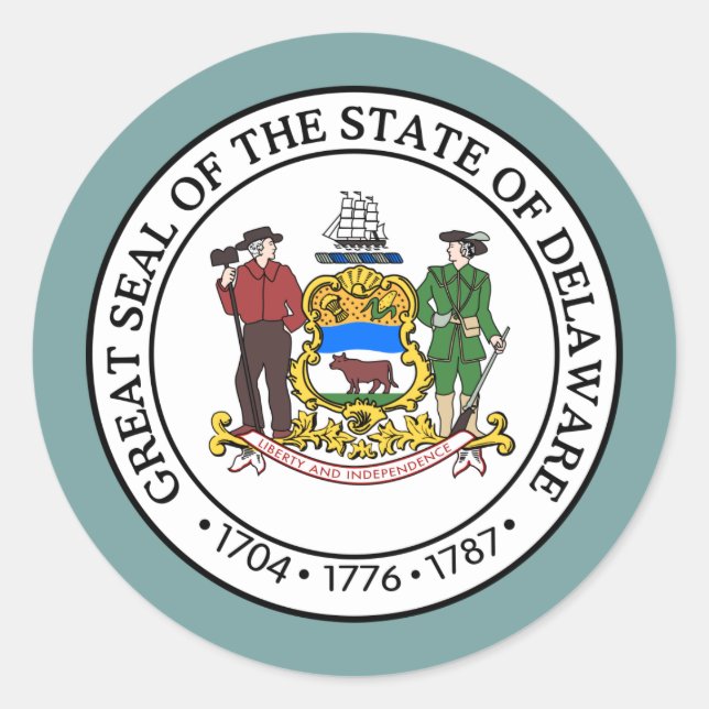 Delawarean-Siegel, Delaware Runder Aufkleber (Vorderseite)
