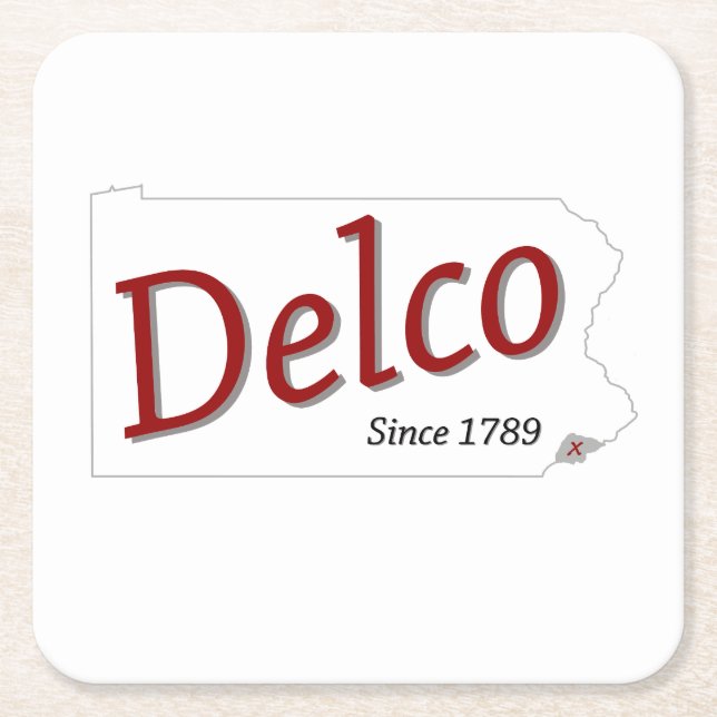DELCO (R) seit 1789 Rechteckiger Pappuntersetzer (Vorderseite)