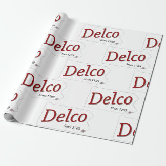 Delco seit 1789 rot, schwarz und grau geschenkpapier