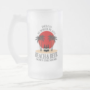 Delco Summer plant Strand und Bier am Ufer Mattglas Bierglas