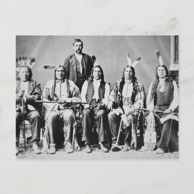 Delegiof Sioux chiefs, led by Red Cloud (1822) Postkarte (Vorderseite)