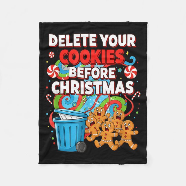 Delete Cookies Funny Christmas Cookie  Fleecedecke (Vorderseite)
