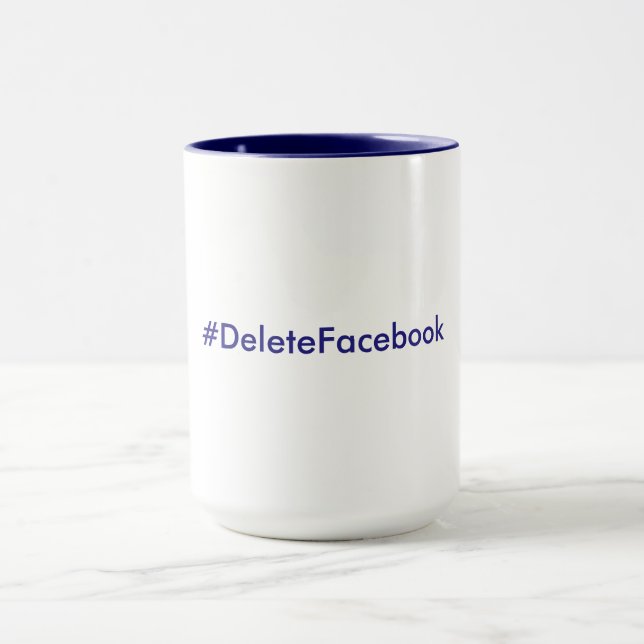 #DeleteFacebook 15 Unze. Tasse (Marine-Blau u. (Zentrum)