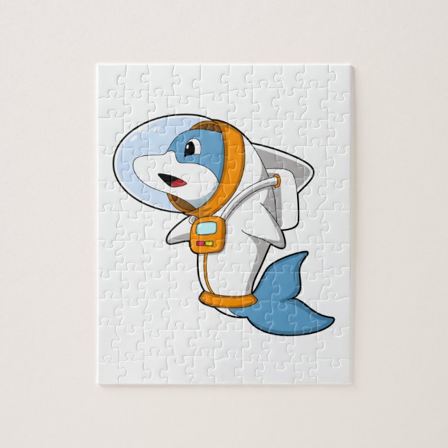 Delfin als Astronaut mit Kostüm (Vertikal)