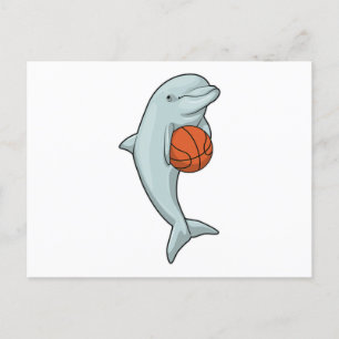 Delfin bei Basketball-Sportarten Postkarte
